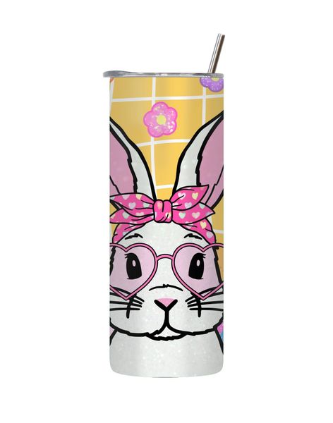 Pink bow 20 Oz Tumbler with Lid and Straw Easter Graphic Design Present 086