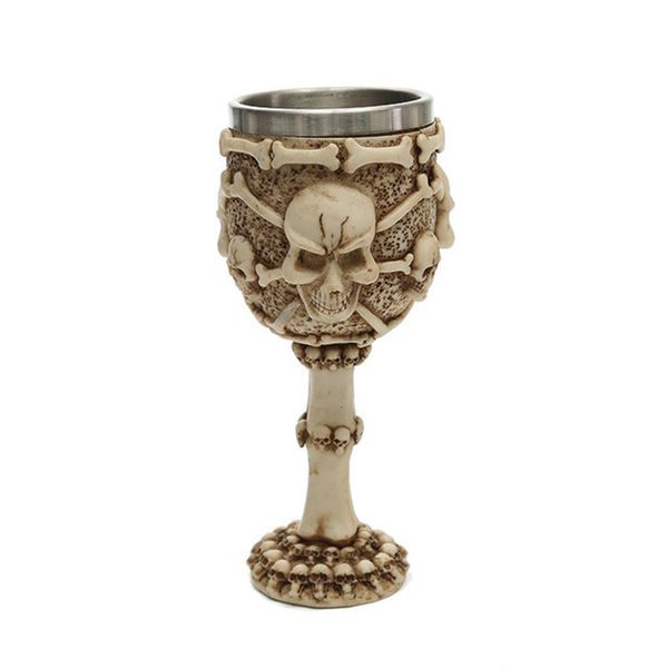 Creative Stainless Steel 3D Realistic Resin Goblet Skull Drinking Mug