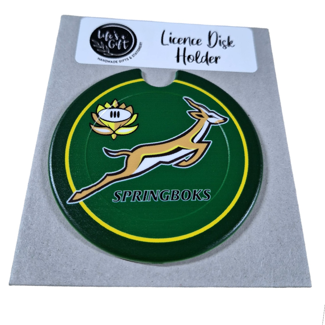 Green Licence Disk Holder with Springok Shop Today. Get it Tomorrow