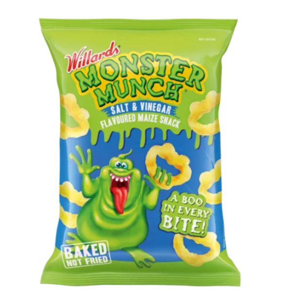 Monster Munch Salt &amp; Vinegar 100g - 22 Pack
