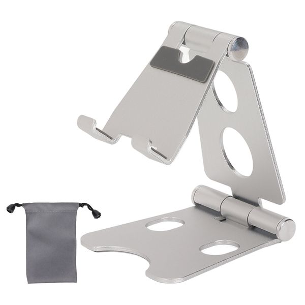 Phone Stand Multi Angle Adjustment Stable Base Desk Phone Holder Silver