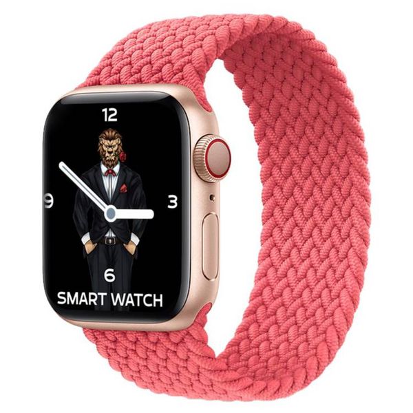 Green Braided Solo Loop Strap - Pink 38mm. 40mm