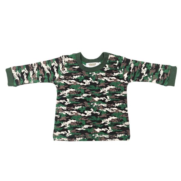 African Safari Baby Long Sleeve Top Camouflage Glow in The Dark-100% Cotton