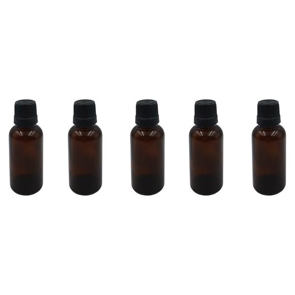 5 Pack 20ml Amber Glass Bottles with Insert &amp; Cap