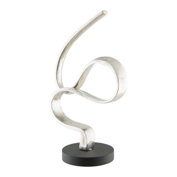 Opulent Aluminium Ribbon Wave Sculpture - 25x41cm