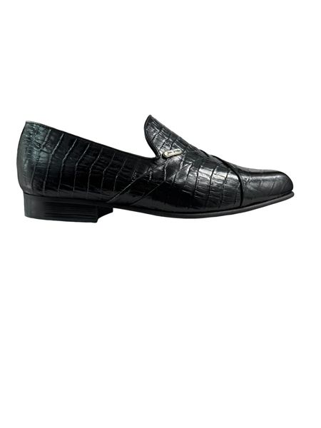John Drake Black Men's Fomarl Leather Slip On