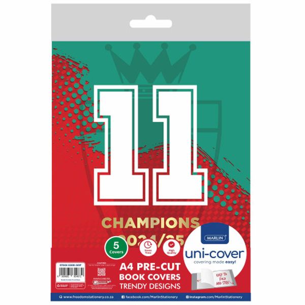 Marlin A4 PreCut Book Covers Champions Number 11 - Pack of 5