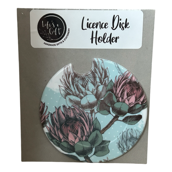 Proteas with Green Leaves Licence Disk Holder