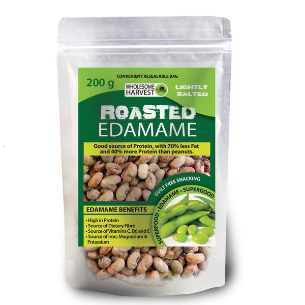 Wholesome Harvest Edamame Beans Roasted with Salt 3 x 200G