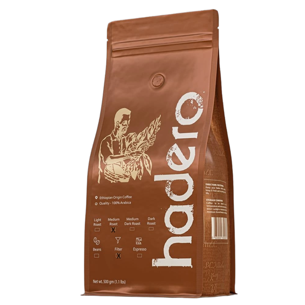 Hadero Ethiopian 500g 100% Arabica Coffee - Filter Grounds - Medium Roast