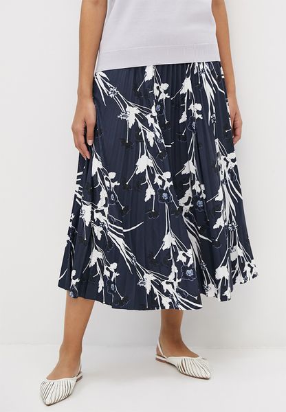 Pleated Knit Midaxi Skirt