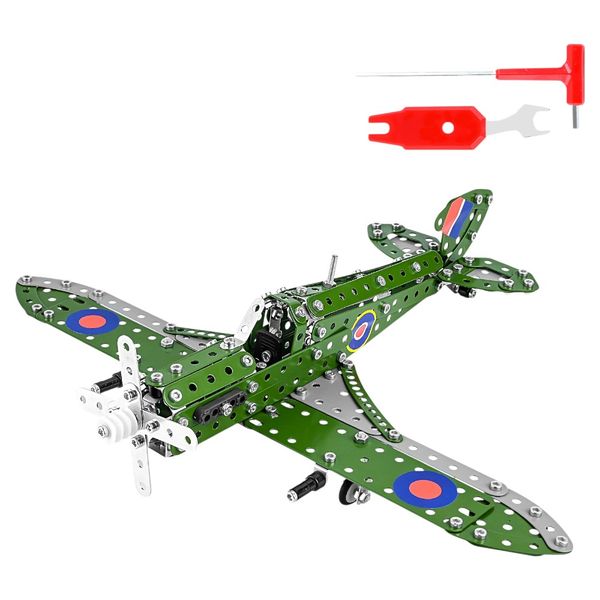 331 Pieces Military Aircraft Building Blocks Set - Green/Grey