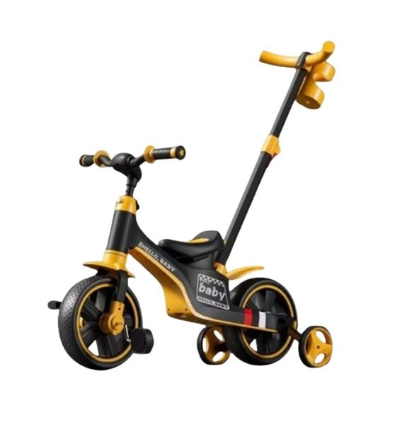 Kids Tricycle with Parent Push Handle Toddler Ride-On Bike Orange &amp; Black