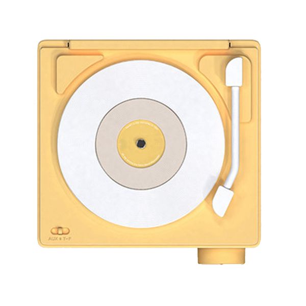 Record Player BT Speaker, Alarm, Yellow