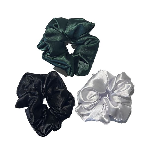 SUKARI - Satin Scrunchies - 3 Pack (Pink, White &amp; Black)