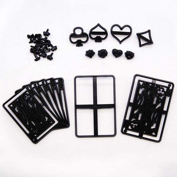 28 Pieces Of Poker Cake Cutting Mold Set - Black