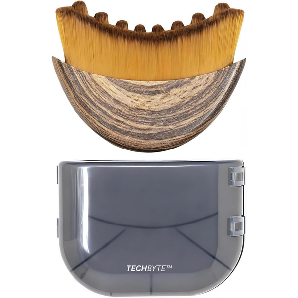 TechByte Lymphatic Contour Face Brush -Natural Makeup/Facial Cleaning Brush