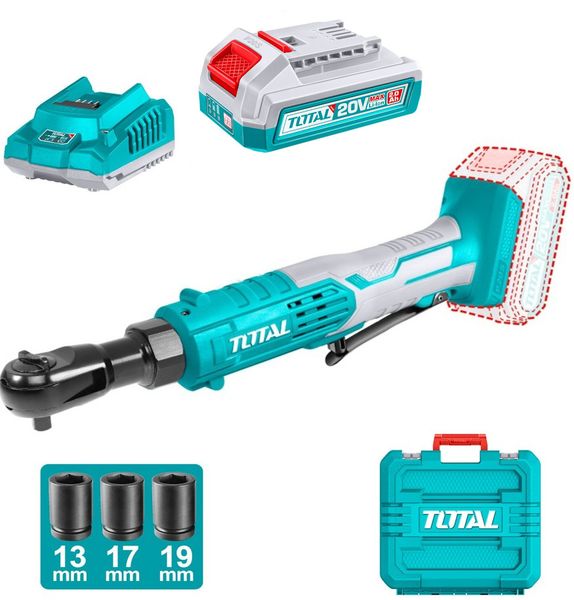 Total Tools 20V Lithium-ion Cordless Drive Ratchet with Battery and Charger