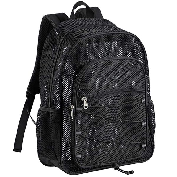 Mesh Backpack,See Through College Backpack,Semi-transparent Mesh Bookbag