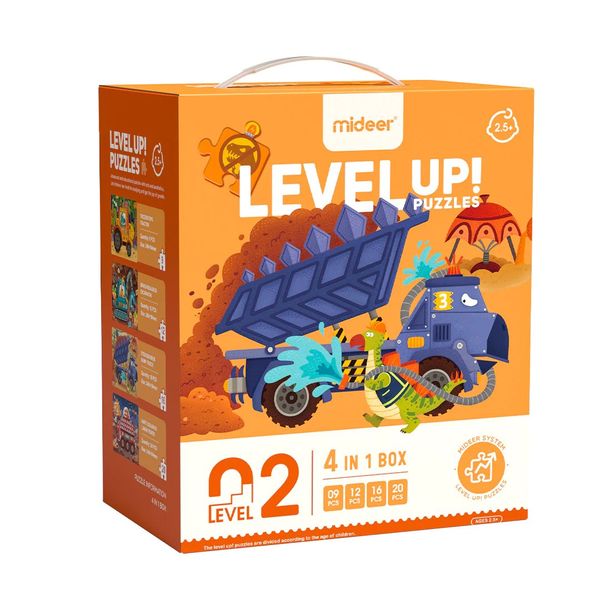 Mideer 4-in-1 Level Up Puzzles: Level 2 Dinosaur Projects