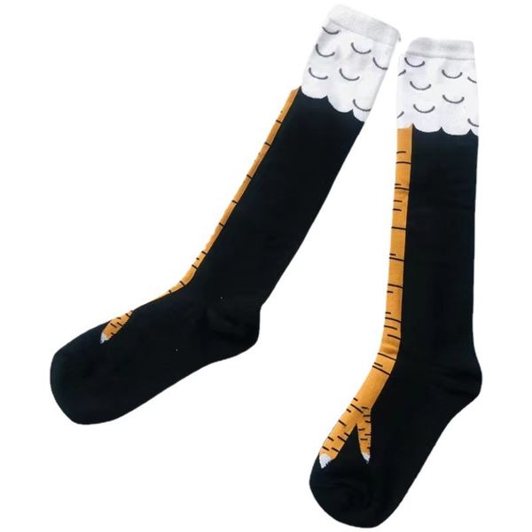 Funny Quirky Chicken Feet Knee-high Cotton Socks