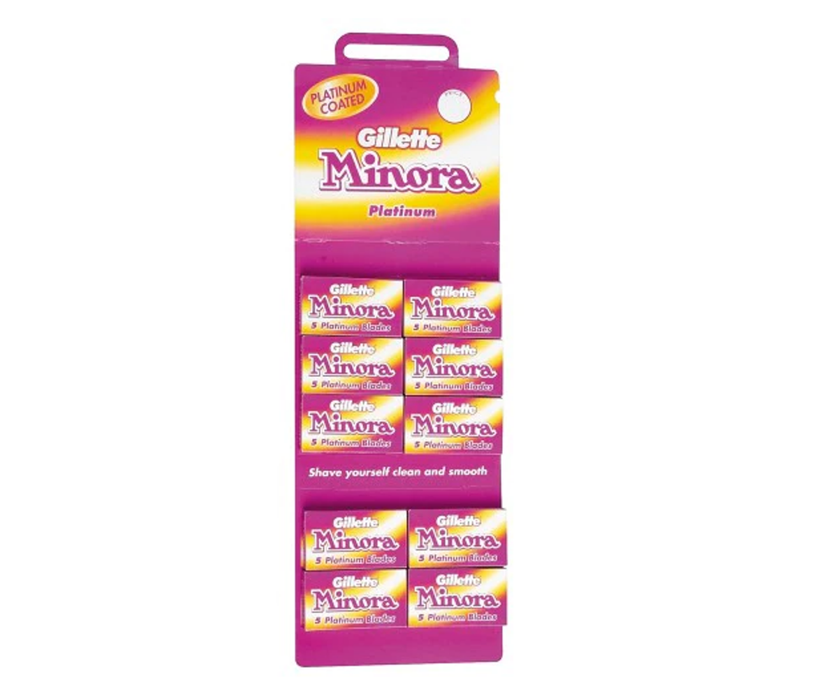 Gillette Minora Platinum Double Edge Blades - 10 Pack (10 x 5) | Shop ...