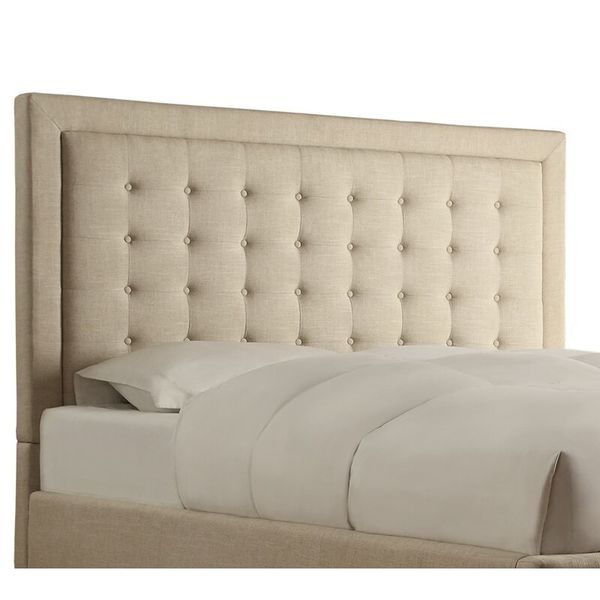 MaI Lifestyle - Square Tufted Linen Headboard Beige