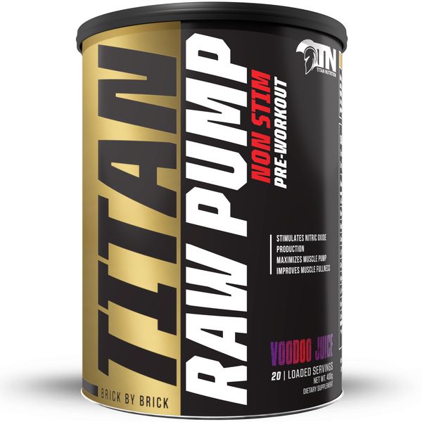 Raw Pump Stim Free Pre Workout Voodoo Juice, 20 Loaded Servings Net Wt.400g