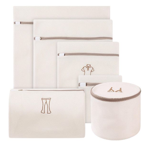 6 Pack 6 Size Mesh Laundry Bags Set for Delicates with Zipper