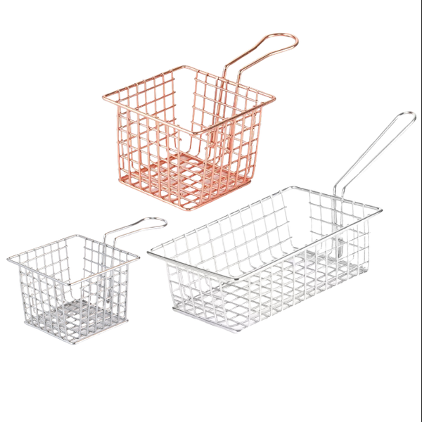 Fries Serving Basket - Stainless Steel 3 Pack