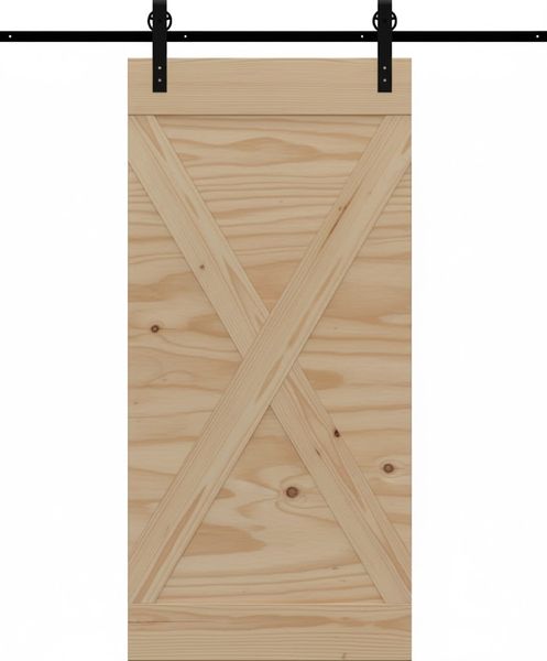 X-Brace Plank Barn Door With Hardware Kit (2100mm x 920mm)