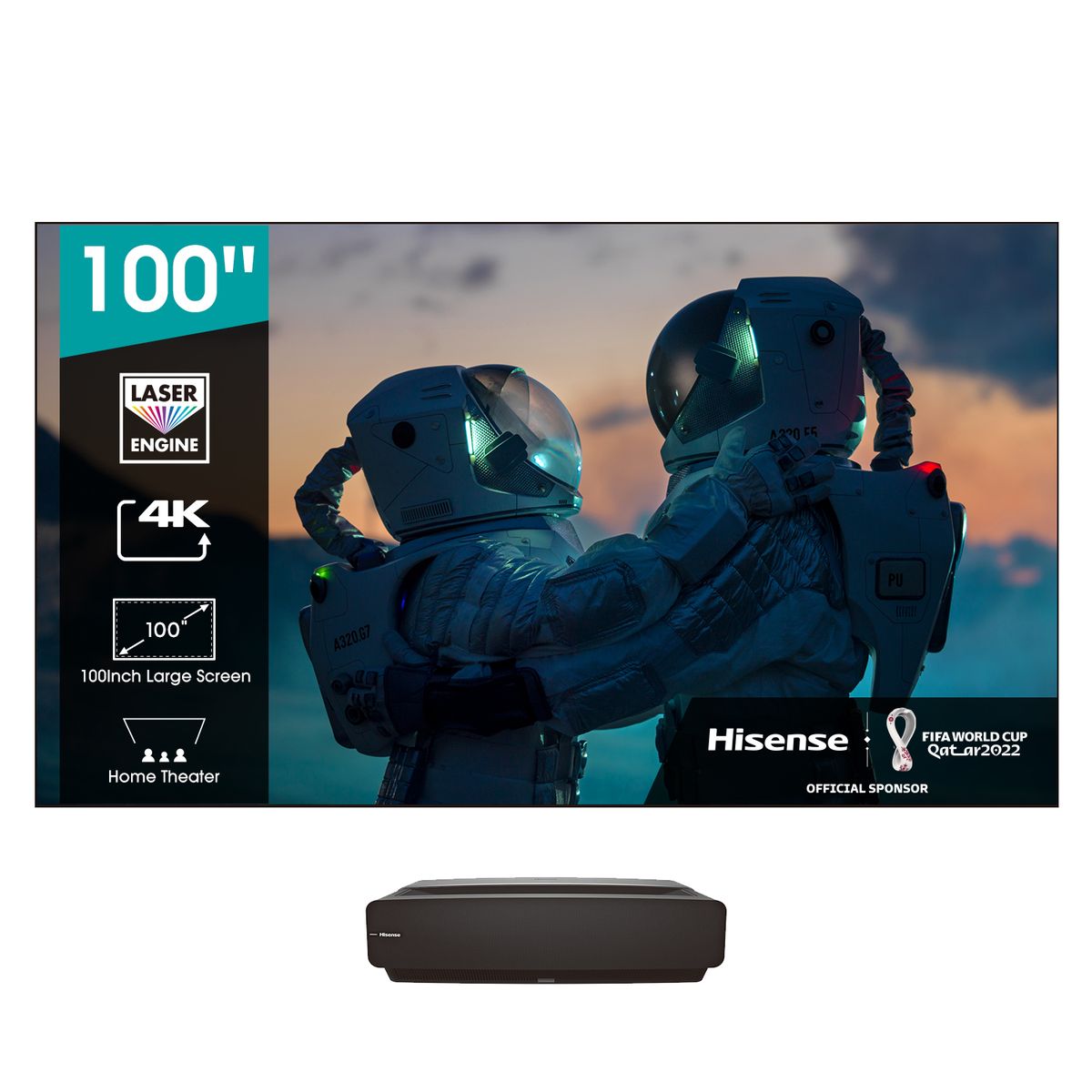 Hisense 100" L5F Ultra Short Throw 4K Smart Laser TV With Dolby Atmos ...