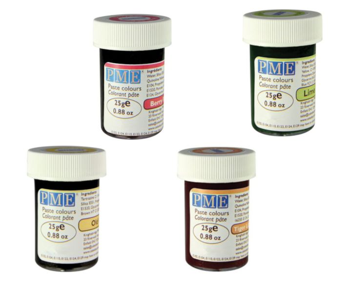 PME Cake Icing Colouring Gel - Green / Red / Orange / Brown