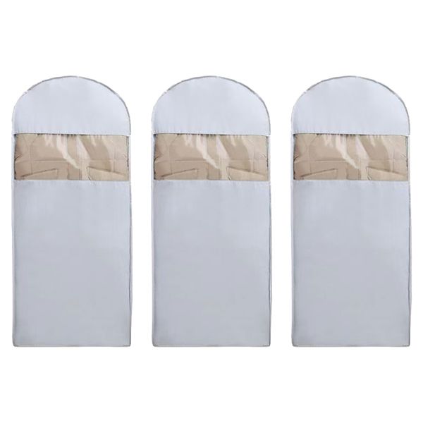 Long Hanging Clothes Storage Bags Compression Dust Cover for Coats 3 Pack
