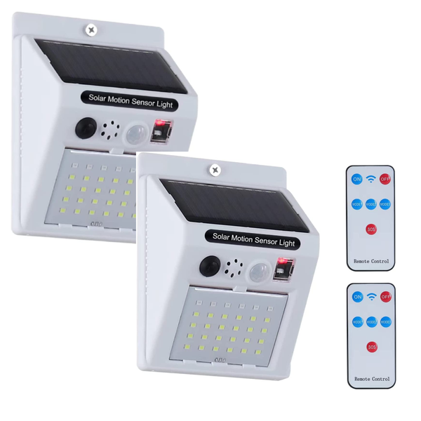 YAS 2 Pack Solar Motion Sensor Light with Alarm Security Light for Home