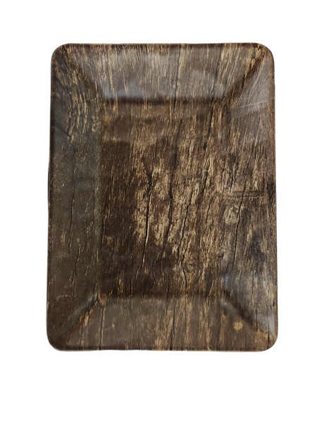 Platter Melamine 12.5x19x2.5cm 6pcs Chestnut Wavy Hybrid-Crockery Centre