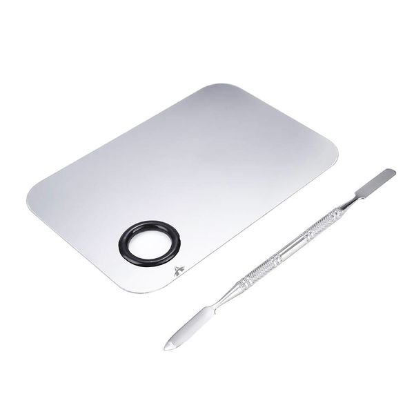 Professional Stainless Steel Watercolor Palette Mixing Tray with Spatula