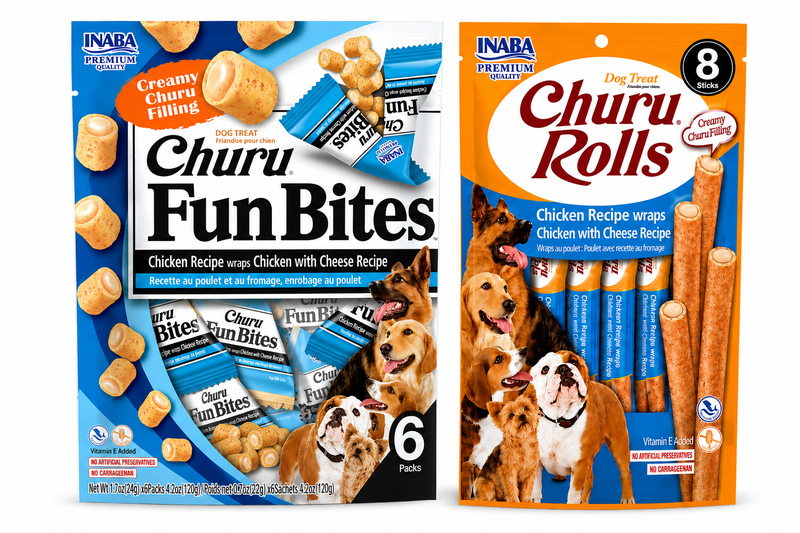 Inaba Churu Fun Bites &amp; Rolls Dog Treat Bundle for LickiMat Enrichment