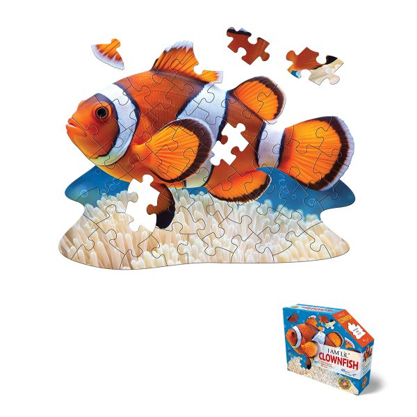Madd Capp I Am Lil' Clownfish Fish Shaped Jigsaw Puzzle - 48 Pieces