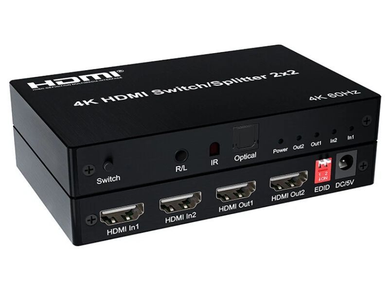 ZATECH 4K 60hz 2x2 HDMI Switch/Splitter - 2 In 2 Out