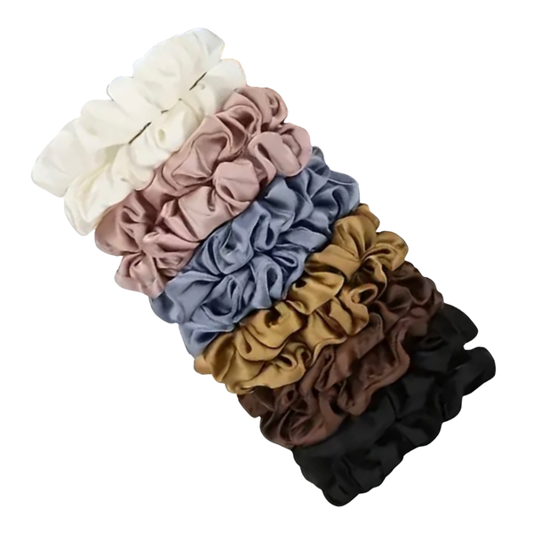 12pcs Faux Silk Fabric Hair Scrunchies