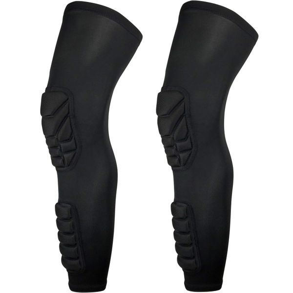 QYNIAL 2 Pack Knee Calf Padded Compression Leg Sleeve Protective Support