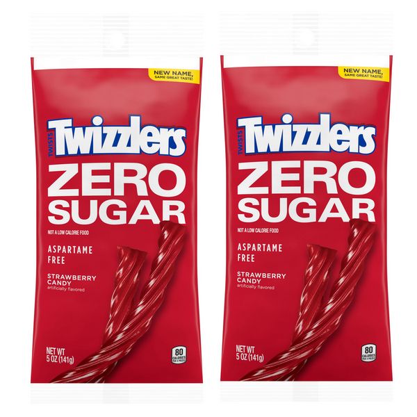 Twizzlers Zero Sugar Strawberry Twists Peg Bag - 2 x 141g