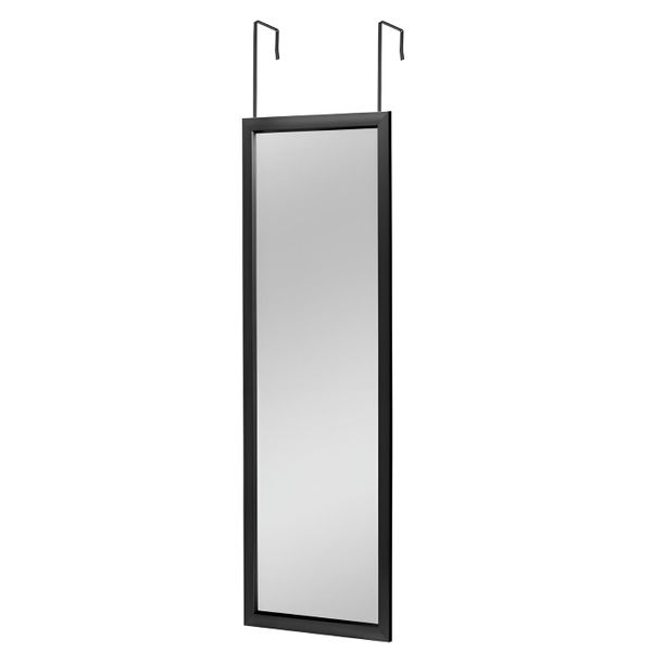 Professional Over the Door Hanging Mirror - Black - 30x120cm