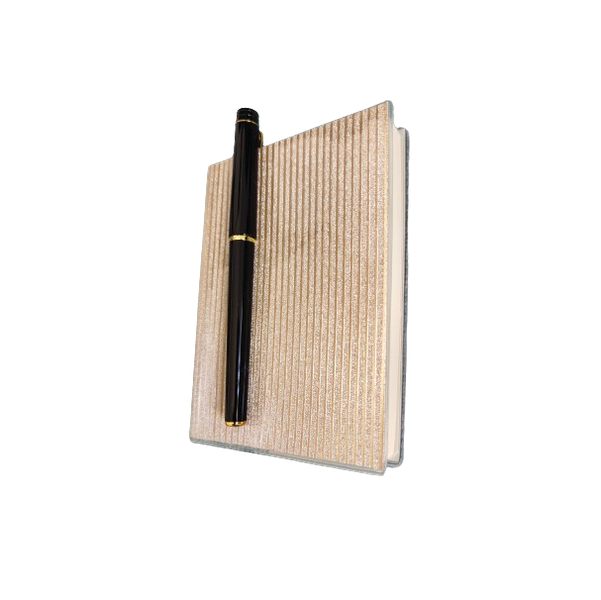 A6 Glitter Striped Soft Cover Notebook &amp; Black Pen