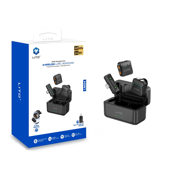 LITO LM04 AI Noise Reduction Flagship Wireless Lavalier Microphone