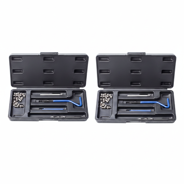 Force 24 Piece M10 Thread Repair Kit with Stainless Steel Inserts - 2 Pack