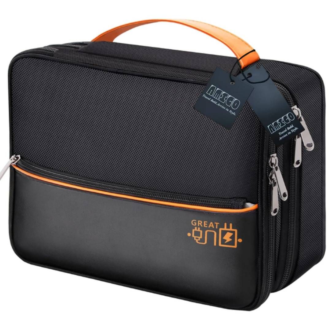 Electronics Travel Organizer Double Layer Cable Storage Tech Bag Watreproof