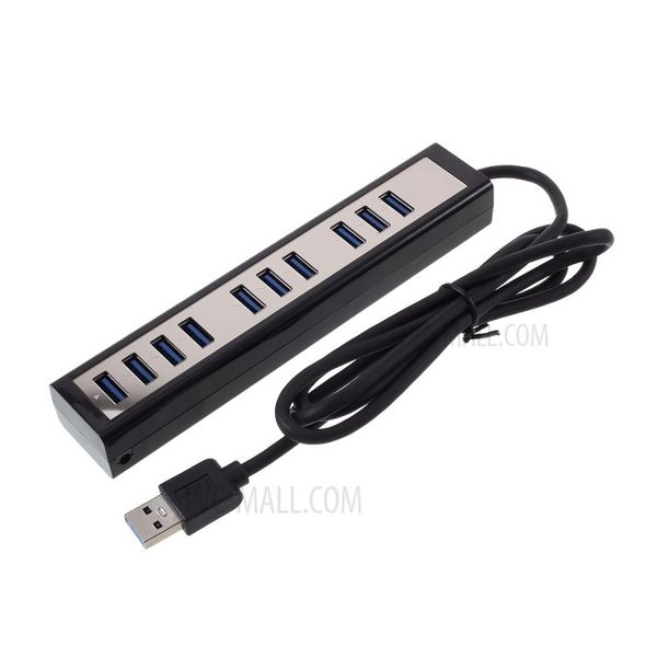 USB 3.0 Super Speed 10 Port Hub - Black and Silver