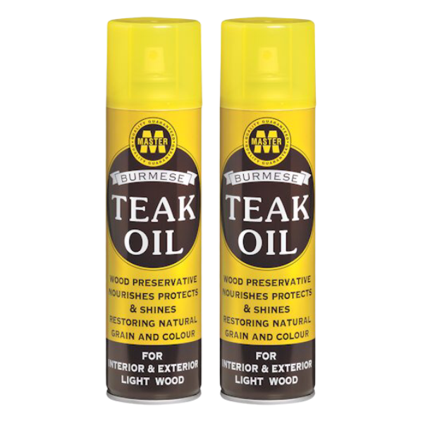 Burmese Teak Oil Spray for Light Wood Furniture 270ml Pack of 2